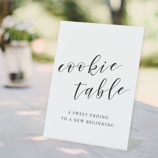 Signe De Table Tableau de cookies Mariage de calligraphie moderne