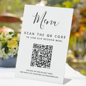 Signe De Table Tableau de menu Mariage numérique de code QR Scan