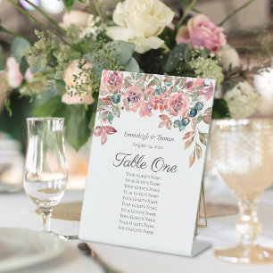 Signe De Table Tableau de sièges tombant dans les fleurs d'amour