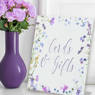Signe De Table Tableau des cartes et des cadeaux de Fleur sauvage