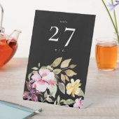 Signe De Table Tableau Mariage Dramatique de fleurs d'aquarelle (In SItu)