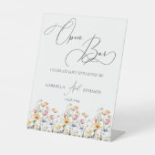 Signe De Table Tablet PC Fleur sauvage Open Bar Mariage (Recto)