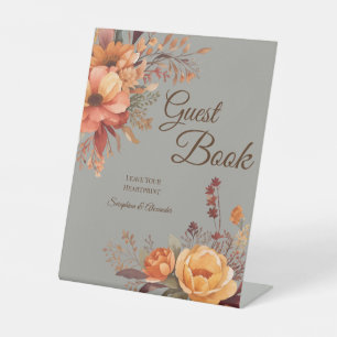 Signe De Table Tabletop Mariage Floral Rustique Aquarelle Automne