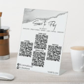 Signe De Table *~* Tablette 4 PAIEMENTS QR Table Tente SILVER AGA (In SItu)