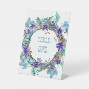 Signe De Table Tablette de couronnes florales à anémones violette
