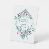 Signe De Table Tablette florale rose et violet (Recto)