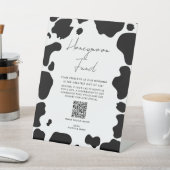 Signe De Table Taches de vache laitière noir blanc fonds de lune  (In SItu)