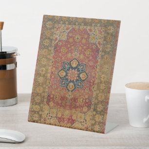 Signe De Table Tapis persan asiatique Kashan en or rouge