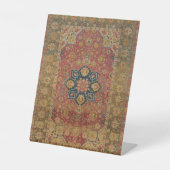 Signe De Table Tapis rouge or Kashan tapis Perse Asiatique (Recto)