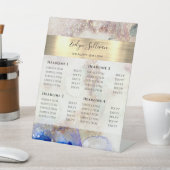 Signe De Table Tarif Aquarelle parties scintillant et Gold Foil (In SItu)