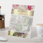 Signe De Table Tarif Aquarelle Parties scintillant Rose Vert (In SItu)