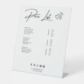 Signe De Table Tarif Modèle, Tarif Petite Entreprise (Recto)