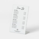 Signe De Table Tarif personnalisé ou prix de service moderne blan (Recto)