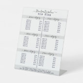 Signe De Table Tarif simple Elegant Salon Blanc Gris (Recto)