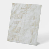 Signe De Table Tarif Simple Moderne Élégant Marbre Or (Recto)