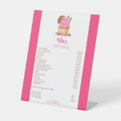 Signe De Table Tarification de Cupcake Rose à l'aquarelle avec Co (Recto)