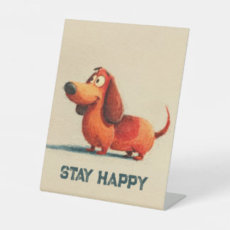 Signe De Table Tay Happy Dog – Citation Positive Mignonne Art