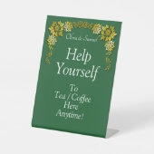 Signe De Table Tea Coffee Table Green Acrylic Pedestal Sign (Recto)