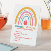 Signe De Table #Teacherlife Rainbow Règles de classe personnalisé (In SItu)