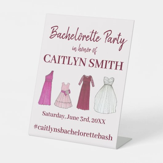 Signe De Table Team Bride Fête des mariées Bachelorette (Recto)