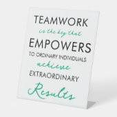Signe De Table Teamwork Makes the Dream Work Quote Pedestal Sign  (Recto)