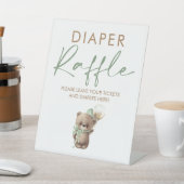 Signe De Table Teddy Bear Baby Shower Diaper Raffle Ticket  (In SItu)