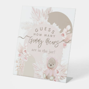 Signe De Table Teddy Bear Boho Girl Baby shower Gummy ours jeu