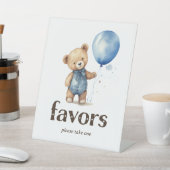 Signe De Table Teddy Bear Boy Baby shower Faveurs (In SItu)