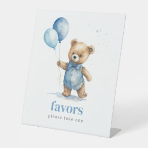 Signe De Table Teddy Bear Boy Baby shower Faveurs