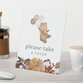 Signe De Table Teddy Bear Citrouille - 1er Anniversaire - Symbole (In SItu)