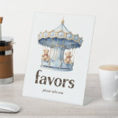 Signe De Table Teddy Bear Twin Boy Baby shower Faveurs (In SItu)