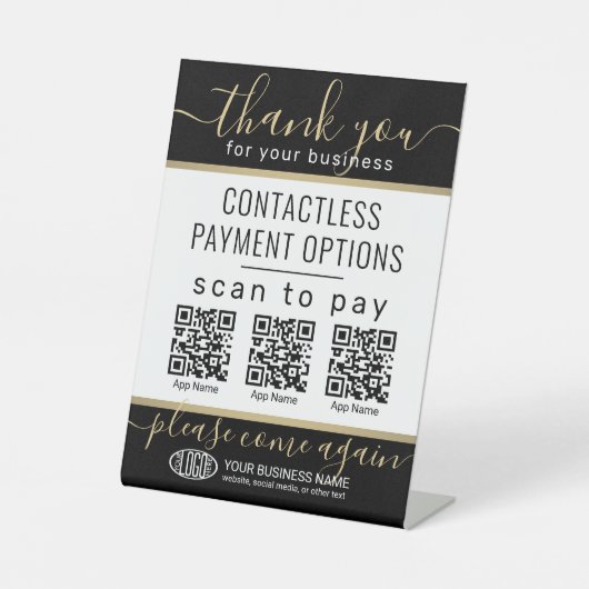 Signe De Table Télécharger les codes QR et le logo 3 applications (Recto)