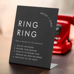 Signe De Table Téléphone Message Mariage Audio Livre d'invité