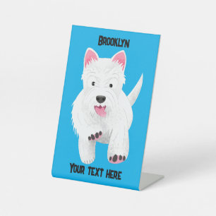 Signe De Table Tendre cartoon de west highland terrier blanc