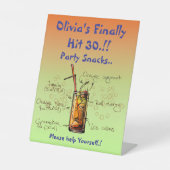 Signe De Table Tequila Sunrise Anniversaire Fête Snacks (Recto)