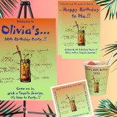 Signe De Table Tequila Sunrise Anniversaire Fête Snacks