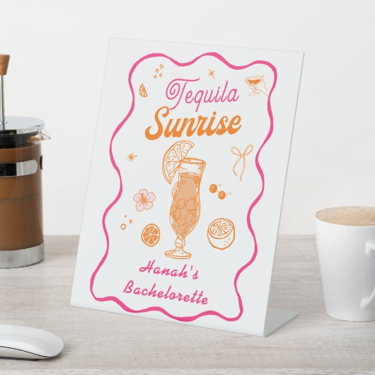 Signe De Table Tequila Sunrise Bachelorette (In SItu)