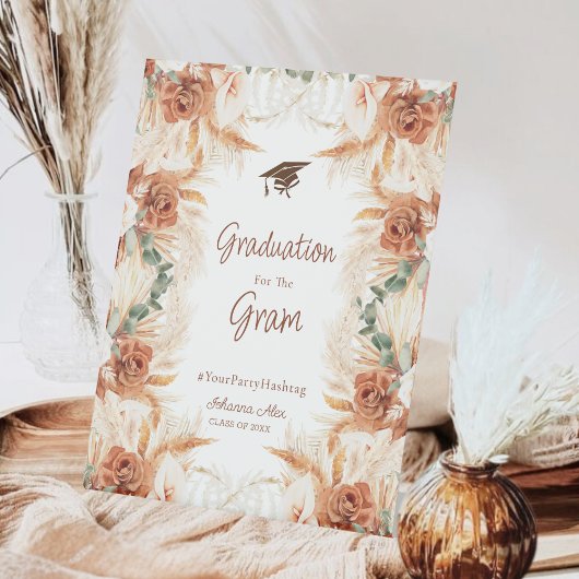 Signe De Table Teracotta Boho Graduation Hashtag