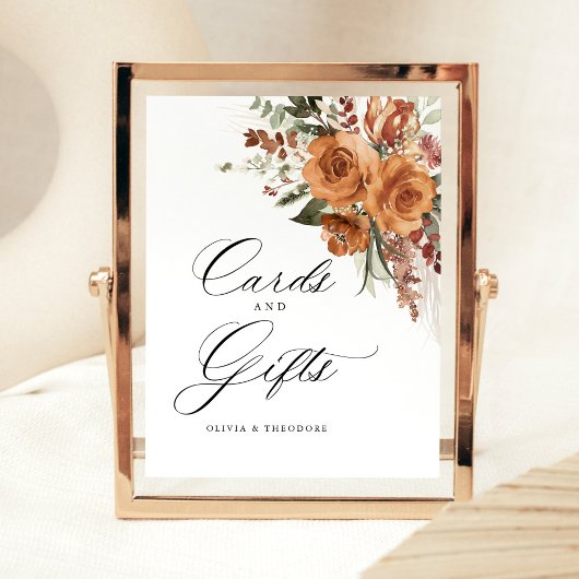 Signe De Table Terracotta Boho Rose Cards & Gifts Wedding Table