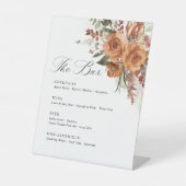 Signe De Table Terracotta Boho Rose Floral Wedding Bar Menu (Recto)