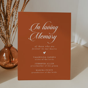 Signe De Table Terracotta Calligraphie Mariage En Souvenir Affect