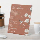 Signe De Table Terracotta Chinoiserie Floral Bar Menu Mariage (In SItu)