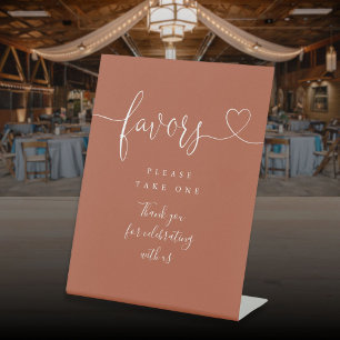 Signe De Table Terracotta Coeur Script Faveurs