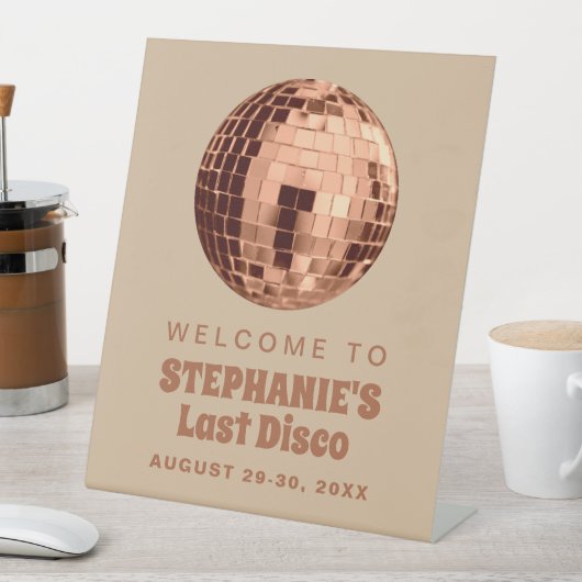 Signe De Table Terracotta Dernier Disco Bachelorette Week-end (In SItu)