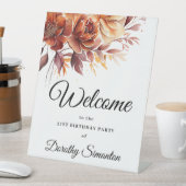 Signe De Table Terracotta Fall Flowers 21e anniversaire Bienvenue (In SItu)