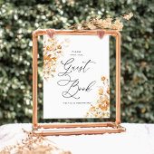Signe De Table Terracotta Floral Elegant Guest Book Wedding Table