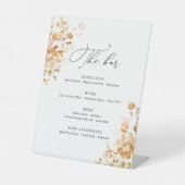Signe De Table Terracotta Floral Elegant Wedding Bar Menu (Recto)