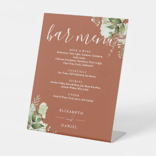 Signe De Table Terracotta Floral Greenery Bar Mariage Menu
