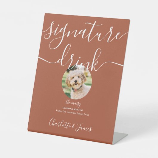 Signe De Table Terracotta Mariage Animaux de compagnie Signature  (Recto)