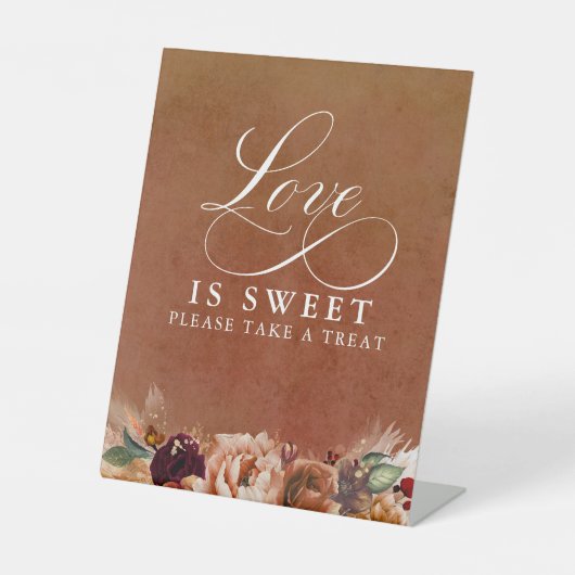 Signe De Table Terracotta moderne Boho Love Is Sweet Prenez un so (Recto)